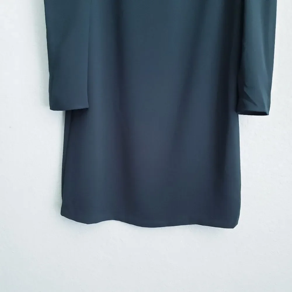 Cece Puff Sleeve Tie Neck Dress in spruce green - Picture 5 of 8